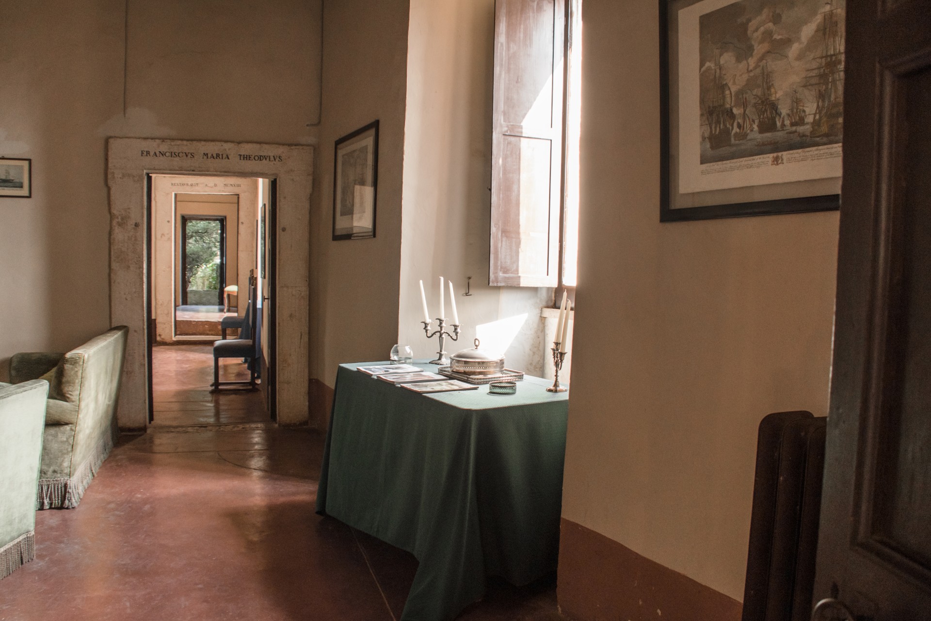 Interior corridor and reception room