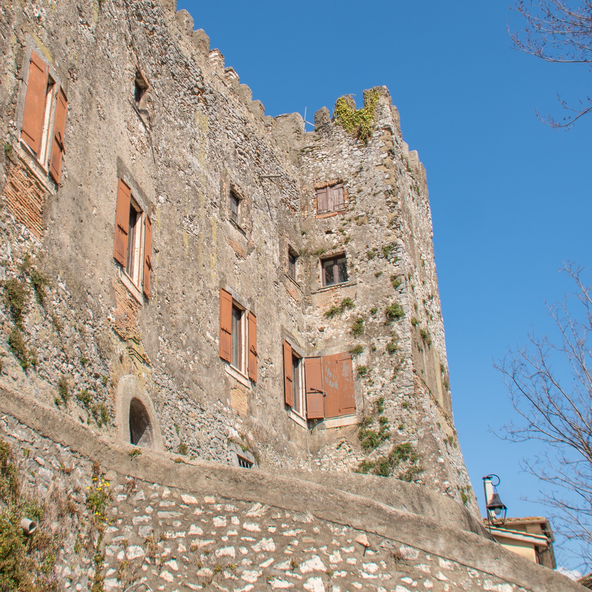 Stone façade and battlements of Theodoli Castle